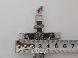 WWII WW2 German Army Wehrmacht Officer Pectoral Cross Skull Pendant Relic! B8