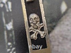 WWII WW2 German Army Wehrmacht Officer Pectoral Cross Skull Pendant Relic! BF91