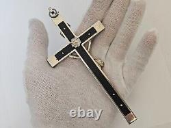 WWII WW2 German Army Wehrmacht Officer Pectoral Cross Skull Pendant Relic! BF91