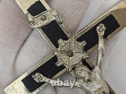 WWII WW2 German Army Wehrmacht Officer Pectoral Cross Skull Pendant Relic! BF91