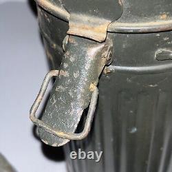 WWII WW2 German Box Military Army Gas Mask with Canister Container And Strap