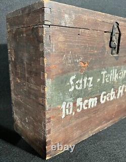 WWII Wehrmacht German Army 10.5cm'Gebirgshaubitze Kiste' Box Spare Parts, Rare