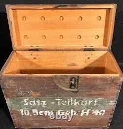 WWII Wehrmacht German Army 10.5cm'Gebirgshaubitze Kiste' Box Spare Parts, Rare