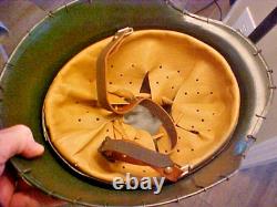 WWll German Army Camo Helmet withChicken Wire and Fine Leather Liner Unused Nice