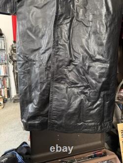 WWll WW2 german officers black leather greatcoat by STURM MADE IN GERMANY sz52