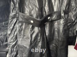 WWll WW2 german officers black leather greatcoat by STURM MADE IN GERMANY sz52
