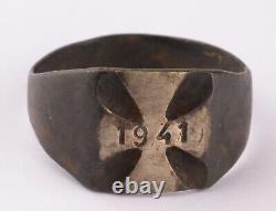 Ww2 1941 Ring GERMAN Award IRON Cross GERMANY Soldiers AMULET Jewelry WWII Army