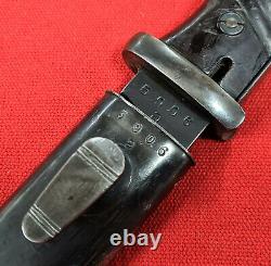 Ww2 German Army K98 Mauser Bayonet & Scabbard Matching Berg & Co 1939