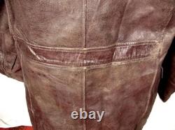 Ww2 German Army Officer Brown Leather Coat Jacket