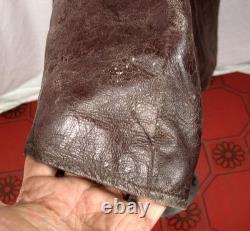 Ww2 German Army Officer Brown Leather Coat Jacket
