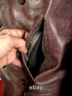 Ww2 German Army Officer Brown Leather Coat Jacket