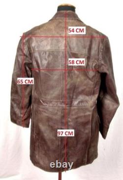 Ww2 German Army Officer Brown Leather Coat Jacket