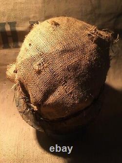 Ww2 German Helmet With Helmet Hessian Cover And Barb Wire