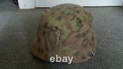 Ww2 German camouflaged original helmet cover reversible