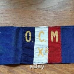 Ww2 Original French Resistance Armband Against German Army, Ocm Group From Paris