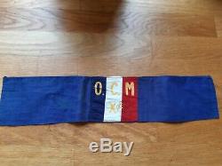 Ww2 Original French Resistance Armband Against German Army, Ocm Group From Paris