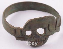 Ww2 WWII Ring SKULL Bones CROSSbones 1941 Iron CROSS Bullet PENDANT German ARMY