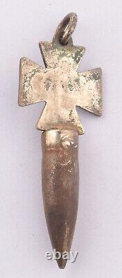 Ww2 WWII Ring SKULL Bones CROSSbones 1941 Iron CROSS Bullet PENDANT German ARMY