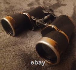 Wwii 1942 German Army Leica Wide-angle Binoculars M Mkd / Beh Coded + Orig Case