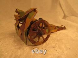 Wwii German Army Elastolin Lineol Hausser Tin Windup Field Cannon