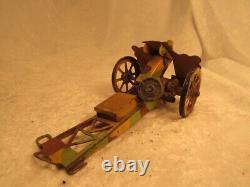 Wwii German Army Elastolin Lineol Hausser Tin Windup Field Cannon