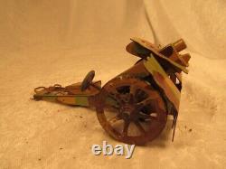 Wwii German Army Elastolin Lineol Hausser Tin Windup Field Cannon