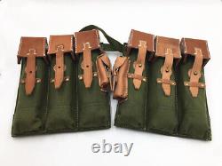 Wwii German Army Elite Mp44 Canvas Pouch Equipment Combination Solider Belt Set