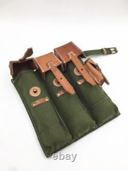 Wwii German Army Elite Mp44 Canvas Pouch Equipment Combination Solider Belt Set
