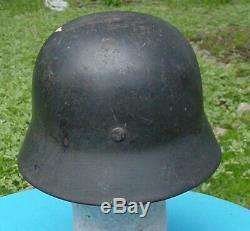 Wwii German M35 Army Helmet With Liner And Chinstrap Combat Veteran