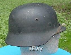 Wwii German M35 Army Helmet With Liner And Chinstrap Combat Veteran