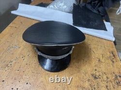 Wwii German Ss Elite Officer Hat Officer Army Leader Visor Crusher Cap Black