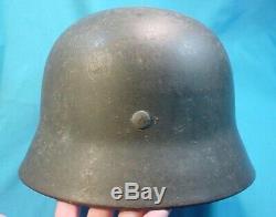 Wwii M-40 German Army Helmet With Liner And Chinstrap