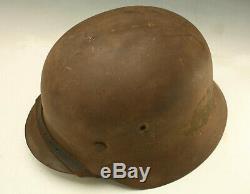 Wwii M35 German Helmet Army Sand Camo Untouched And Rare Wermacht Helmet D Day