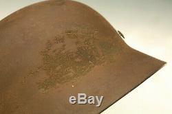 Wwii M35 German Helmet Army Sand Camo Untouched And Rare Wermacht Helmet D Day