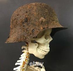 Wwii Ww2 German Army Helmet Original With Plenty Of Rust Battlefield Find