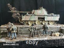 1/35 Ww2 Diorama. Char Panther. Armée Allemande. Pro Construit Et Peint
