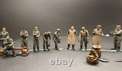 1/72 WWII Armée Allemande Logistique 18 Hommes Cours de Cuisine + Modèle de Voiture-Restaurant Peint