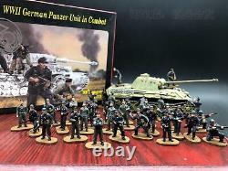 1/72 WWII Troupes blindées de combat de l'armée allemande 34 soldats (tanks non inclus)