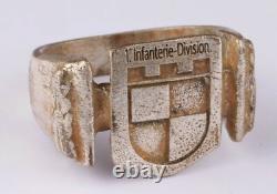 1. Division d'infanterie Anneau allemand Seconde Guerre mondiale WWII Allemagne Bouclier Gothique Horreur gothique
