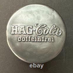 1941 Seconde Guerre mondiale Wwii Rare Boîte en étain estampée sans caféine de la Wehrmacht allemande Hag Cola