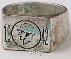 1942 Gott mit nous Anneau allemand de la guerre de la Seconde Guerre mondiale Soldat de la WWII en casque Armée allemande