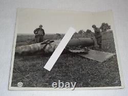 1944 Army Signal Corps Confidentiel Wwii Crashed Avion Allemand Aufbocken Photo