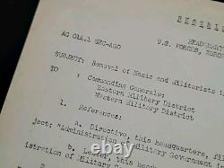 1945 Document de guerre militaire américain sur le retrait des nazis du général Eisenhower pendant la Seconde Guerre mondiale