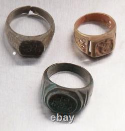 3 pcs Tank WW2 Allemand anneau WWII Armée Allemande Wehrmacht 1943 Force blindée Panzer