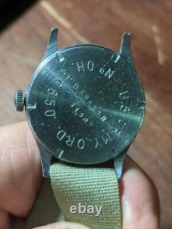 34mm Wwii Période Men’s Helvetia Dh Allemand Montre-bracelet Militaire Us Army Ordinance