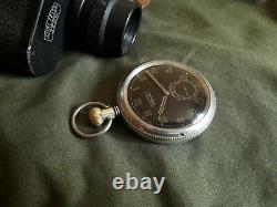 A Lunser Berlin Buren Pocket Watch German Army 1940s Ww II 2 Military Black N Dh
