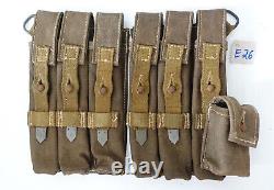 ARMÉE ALLEMANDE WW2 WWII REPRO AFRIKAKORPS Pochettes de munitions de 9 mm pour 6 chargeurs vieillis inv #E26