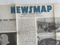 Affiche murale vintage NEWSMAP de la Seconde Guerre mondiale UNIFORMES DE L'ARMÉE ALLEMANDE 24 janvier 1944 #40F