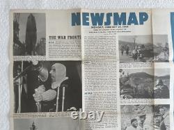 Affiche murale vintage NEWSMAP de la Seconde Guerre mondiale UNIFORMES DE L'ARMÉE ALLEMANDE 24 janvier 1944 #40F