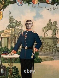 Affiche originale du service de l'armée impériale allemande de 1906